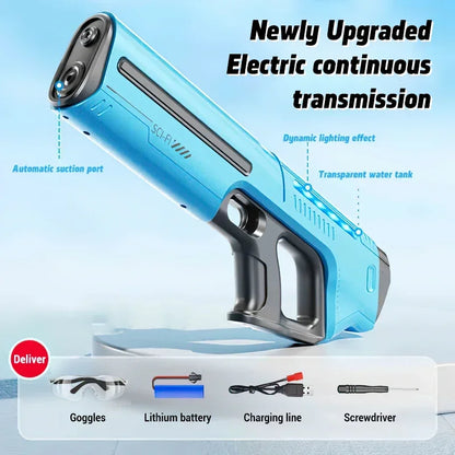 Children's Fully Automatic Water Storage Gun Large Capacity Electric Water Absorbing Toy Gun Summer Outdoor Water Toy Gift