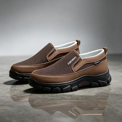 2026 New Men's Loafers Spring Large Size 39-48 Round-Toe Men's Moccasins Slip-On Mature Men's Shoes Simple Lightweight Casual Shoes