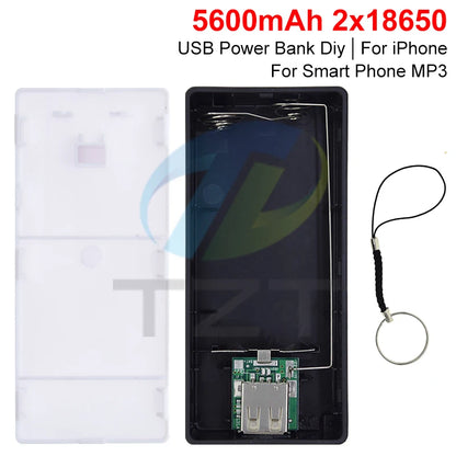 2X 18650 USB Power Bank Battery Charger Case DIY Box For iPhone For Smart Phone MP3 Electronic Mobile Charging QIY25 D3S