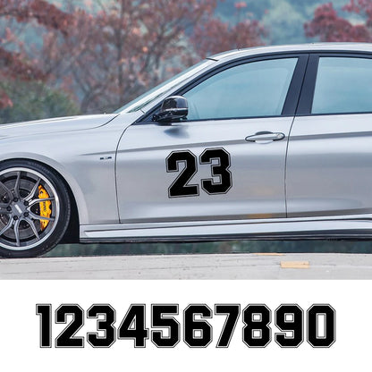 Car Side Door Custom Number Styling Stickers For 0 1 2 3 4 5 6 7 8 9 Auto Tuning Accessories Vinyl Film Decoration Decals