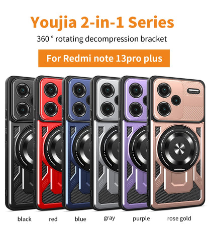 For Redmi Note 13 Pro Plus Case Armor Shockproof Phone Cover for Xiaomi Redmy Note13 Pro + Plus 5G Car Magnetic Holder Funda