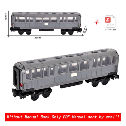 Vintage Dual Cab Train MOC Blocks, Detailed Retro Railway Locomotive, Educational DIY Toy for Train Fans, No Paper Manual