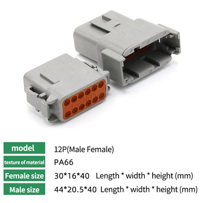 10/50/100 Sets Deutsch DTM/DT/DTP/DTF Automobile Connector Plug&Socket Male&Female Terminal DTM04-2/3/4/6/8/12 DTM06-2/3/4/6/8S