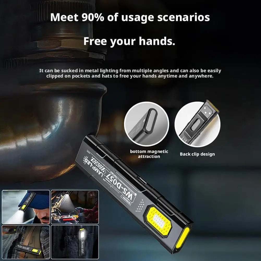 Keychain Flashlight USB-C Rechargeable 400mAh 550 Lumens Multifunctional Lighting Durable Mini Auto Repair Hat Clip Work Light