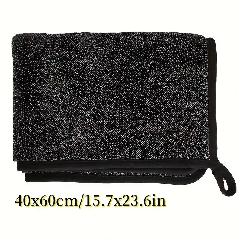 2pc Absorbent Microfiber Cleaning Cloth - Soft, Durable & Quick-Dry Towel for Cars, Home, and Bathroom Use
