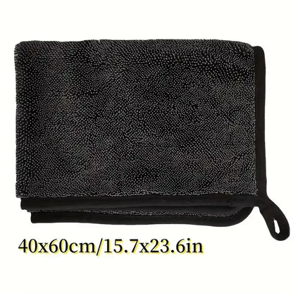 2pc Absorbent Microfiber Cleaning Cloth - Soft, Durable & Quick-Dry Towel for Cars, Home, and Bathroom Use