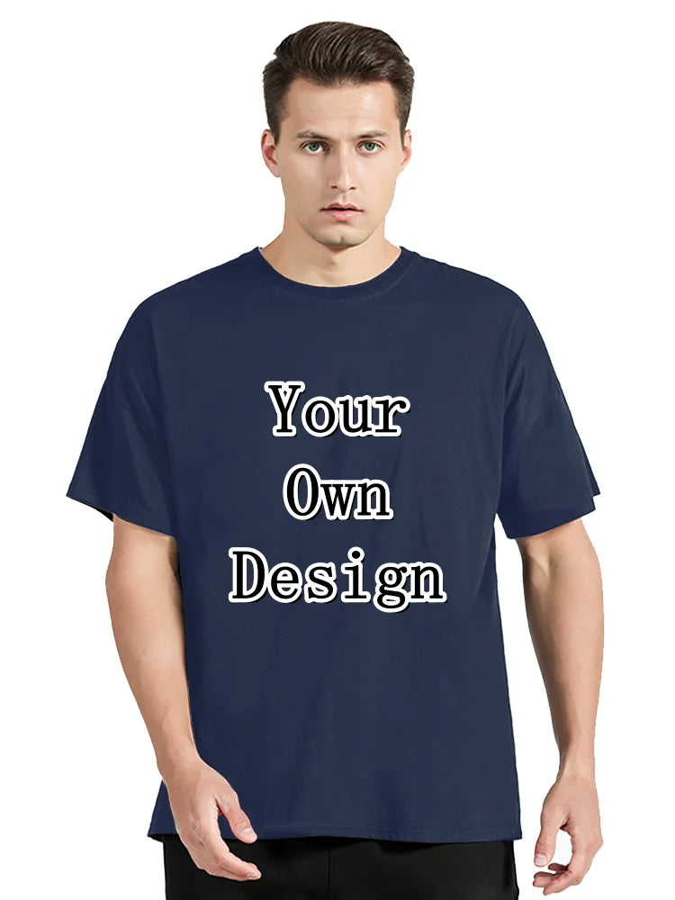 Men's Custom T-shirt With Your Own Logo Text And Photo Printed On The Front And Back Tshirt Costume Graphic Tee Tops