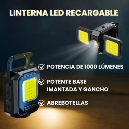 Super Bright Keychain Flashlight Mini COB Portable Work Light USB Rechargeable Outdoor Camping Fishing Pocket Lamps With Magnet