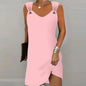 Women's Fashionable Casual Solid Color Suspender Dress Sleeveless Summer Comfortable Skirt