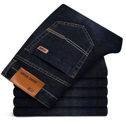 2026 Men NEW Men's Fashion Business Jeans Classic Style Casual Stretch Slim Jean Pants Male Brand Denim Trousers Black Blue Mens