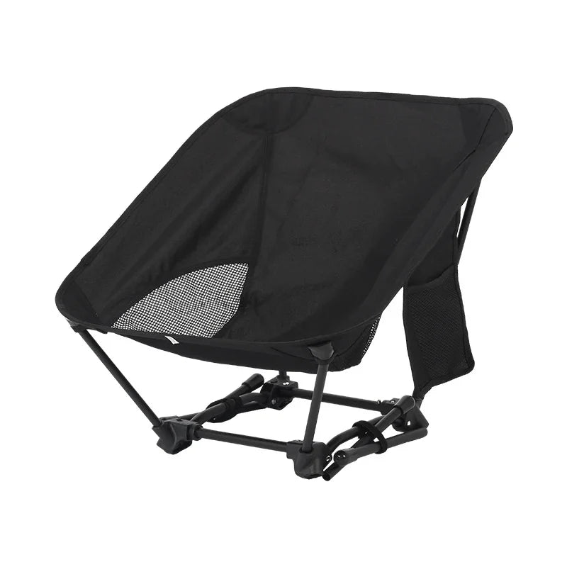 Lightweight Iron Tube Moon Chair, Square Four-Corner Foldable Camping Stool for Beach Fishing Outdoor Use