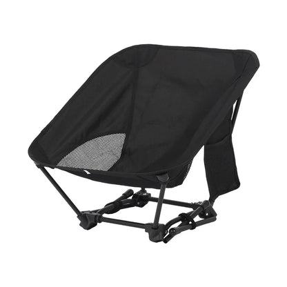 Lightweight Iron Tube Moon Chair, Square Four-Corner Foldable Camping Stool for Beach Fishing Outdoor Use