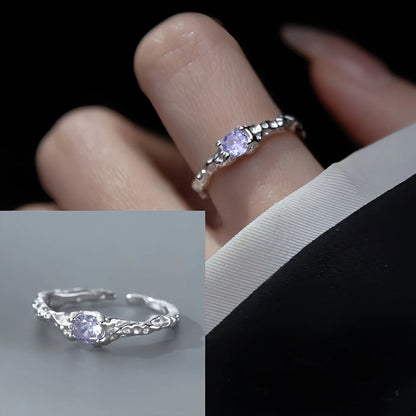 PANJBJ 925 Sterling Silver Lotus Ring For Women Retro TextureJewelry Irregular Creativity Adjustable Jewelry Party Gift Dropship