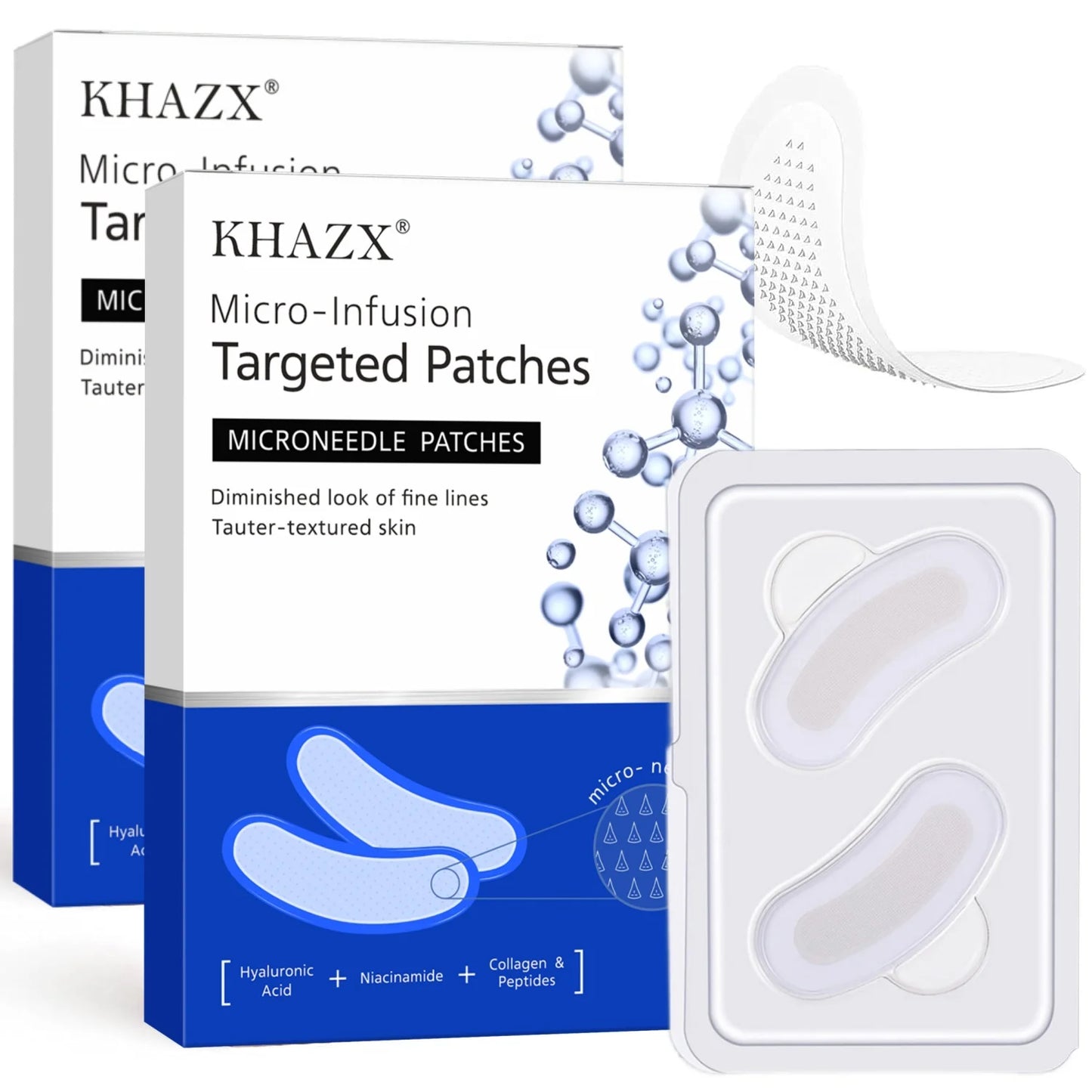 Retinol Microneedle Eye Patches with Hyaluronic Acid & Firming Peptides,for Forehead, Eye Area, Crow's Feet & Smile Lines,1Pair.