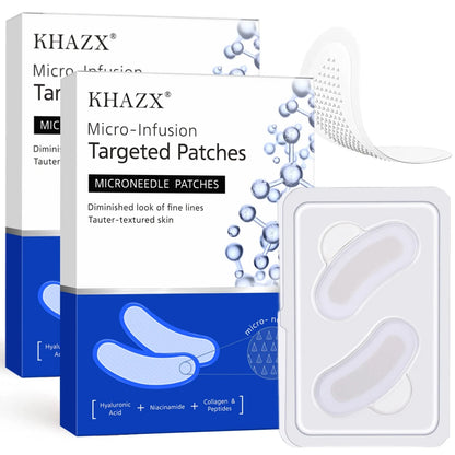 Retinol Microneedle Eye Patches with Hyaluronic Acid & Firming Peptides,for Forehead, Eye Area, Crow's Feet & Smile Lines,1Pair.