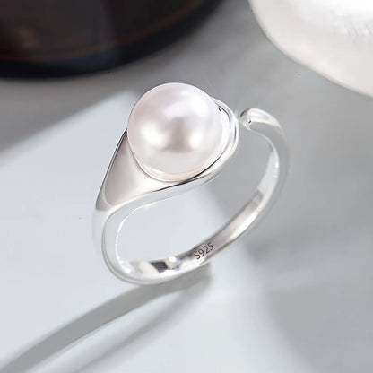 PANJBJ 925 Sterling Silver Lotus Ring For Women Retro TextureJewelry Irregular Creativity Adjustable Jewelry Party Gift Dropship