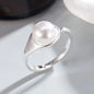 PANJBJ 925 Sterling Silver Lotus Ring For Women Retro TextureJewelry Irregular Creativity Adjustable Jewelry Party Gift Dropship