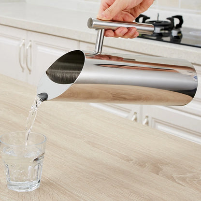 1/2L Kitchen Cold Wine Pitcher Stainless Steel Wine Juice Water Jug Ice Cold Freeze Water Pot Kettle for Restaurant Cafe Mix Bar