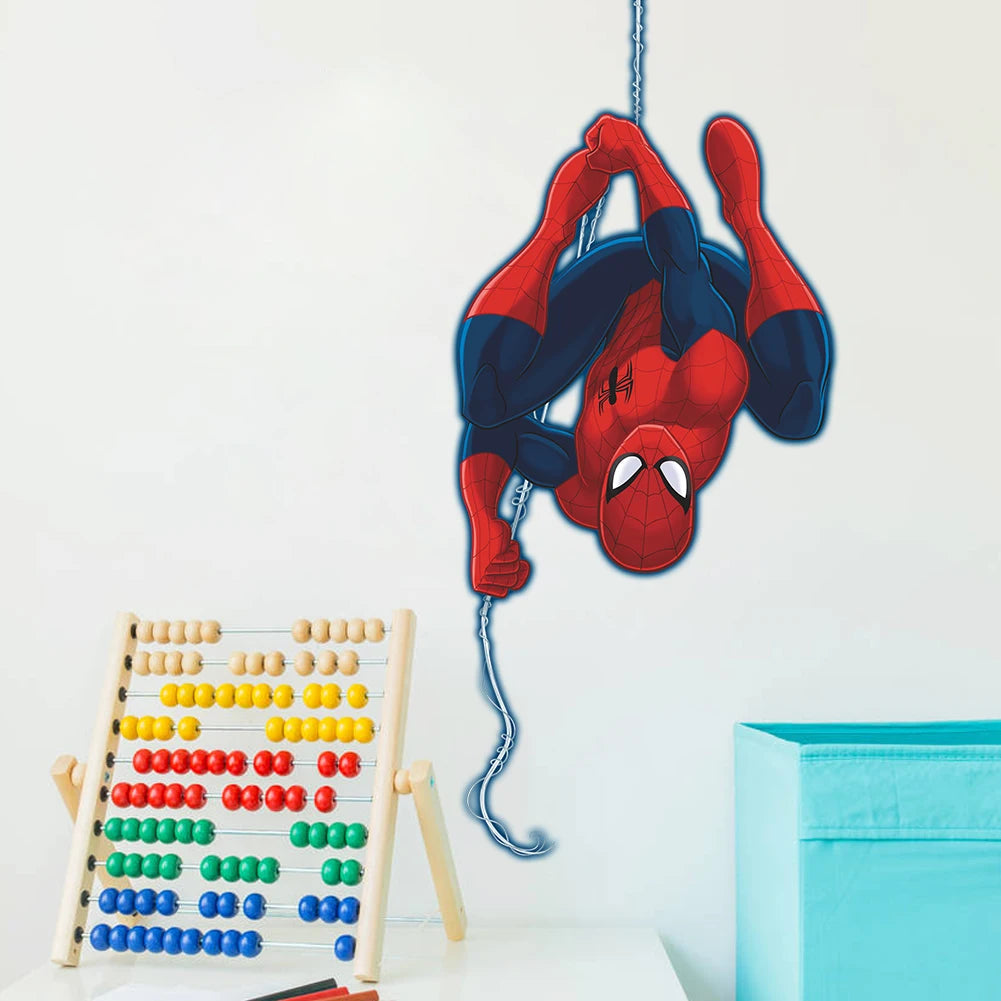 Spiderman 3D Wall Stickers Cartoon Super Heroes Self Adhesive Decorations for Kids Room Home Bedroom Movie Theme Room Decor