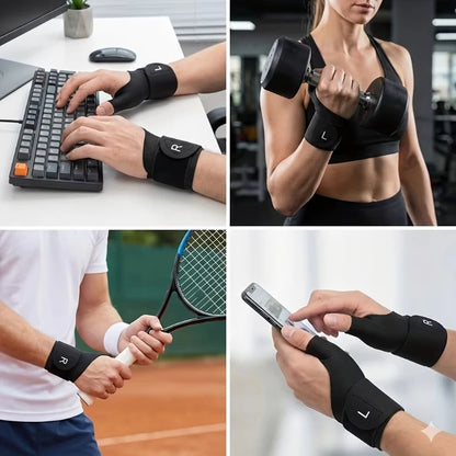 2Pcs Thumb Wrist Support Brace, Lightweight Elastic Wrist Thumb Compression Sleeve for Typing, Tendonitis, Arthritis Pain Relief