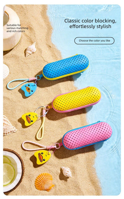 Perforated EVA Breathable Swim Goggle Storage Case with Handle Portable Glasses Sunglasses Case Swimming Gear Accessories