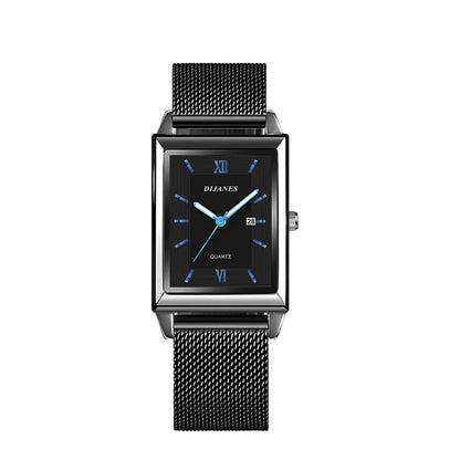 Men's Calendar Date Sport & Leisure Leather Clock 2023 Luxury Business Golden Stainless Steel Mesh Band Quartz Man Watches