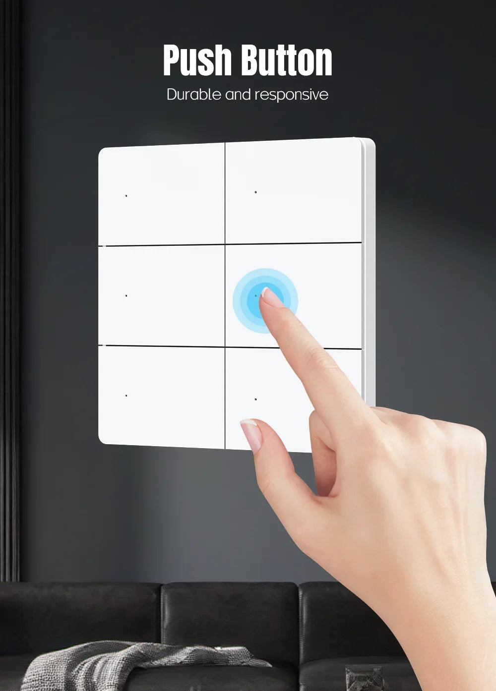 Milfra Smart Switch Zigbee WIFI Light Switch 1/2/3/4/6 Gang Voice Control Work With Alexa Google Home Tuya Control With Neutral