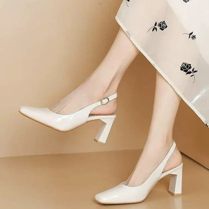 2026 Summer New Fashion Square Toe High Heel Sandals for Women - Closed Toe Breathable Comfortable Elegant Sexy Dress Shoes