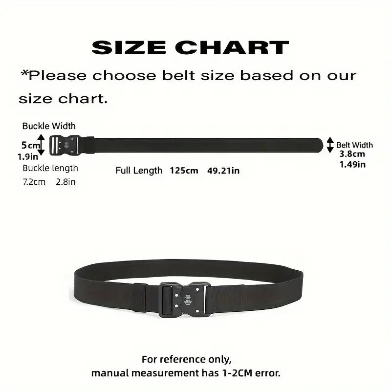 Automatic Buckle Tactical Belts Men's Woven Nylon Military Belt Durable Black Outdoor Army Hunting Golf Waist Belt