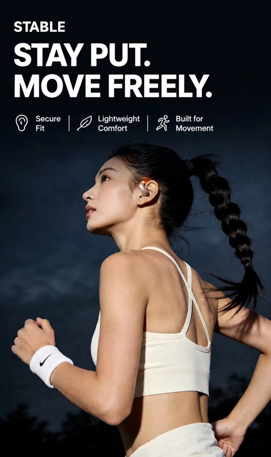 ZOMBIECAT B22 Open Ear Wireless Earbuds Bluetooth 6.0 14mm Driver Sport Headphones LED Light AI Translation for Running Cycling