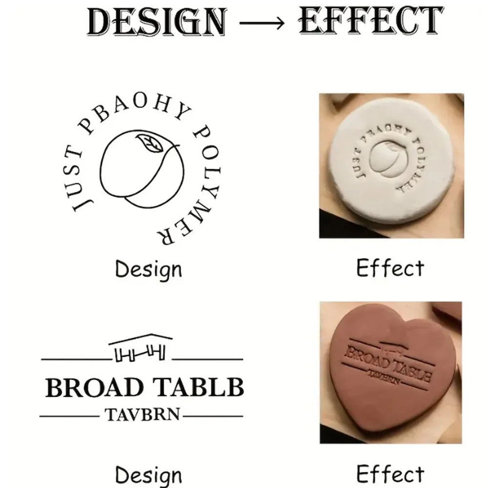 Logo Customize Clay Seal Set -22/25/30/35/40/50mm Customizable Pottery Design Craft Tool for Pottery Ceramic Custom Letter Stamp