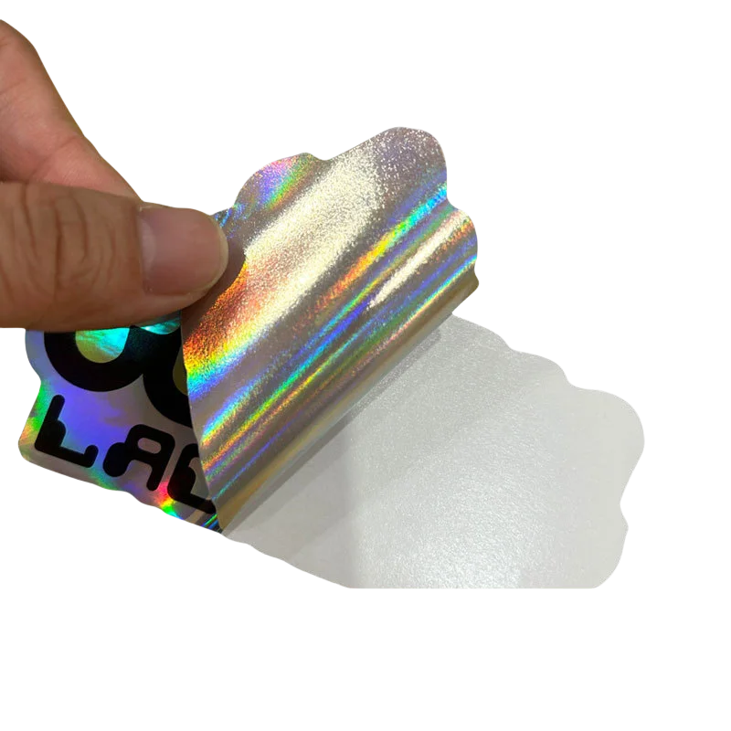 50pcs Custom Die Cut Vinyl Holographic Stickers Personalized Party Cutout Shiny Business Labels Decal Wedding Packing Decoration