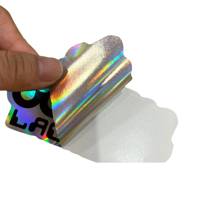 50pcs Custom Die Cut Vinyl Holographic Stickers Personalized Party Cutout Shiny Business Labels Decal Wedding Packing Decoration