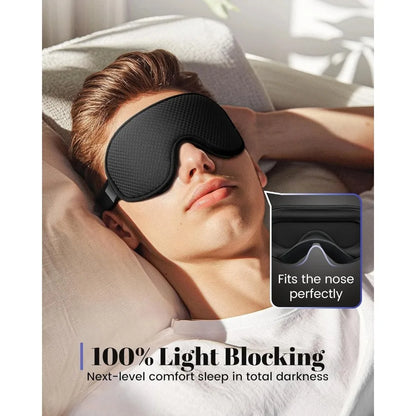 Sleep Mask ,Blackout Eye Masks for Sleep - 3D Breathable Soft Comfortable Eye Mask With Noise-cancelling earplugs