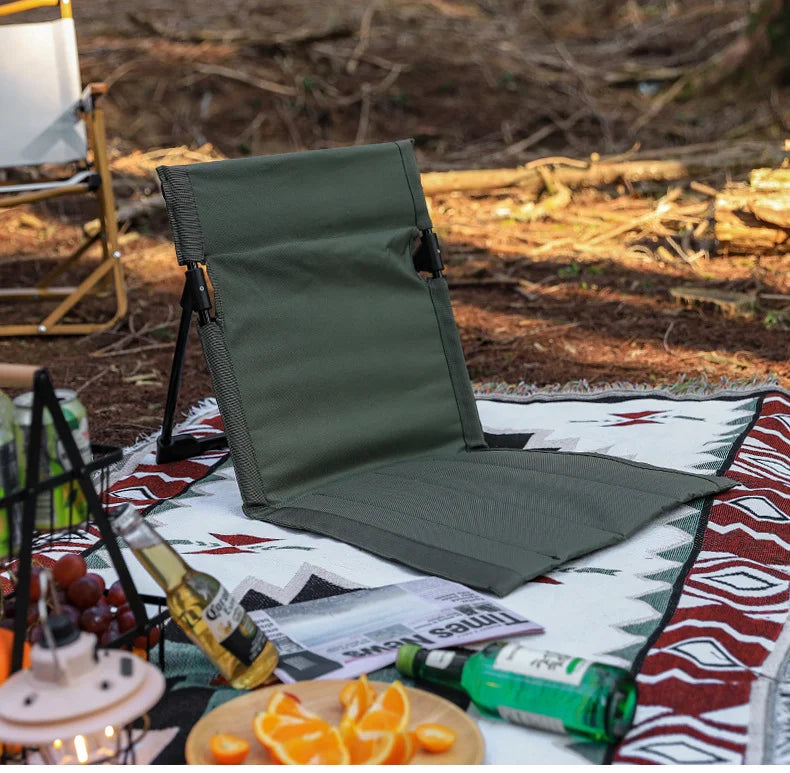 Lightweight Portable Outdoor Folding Beach Chair picnic groud seat One-Piece Backrest Design for Camping Travel Leisure No Legs