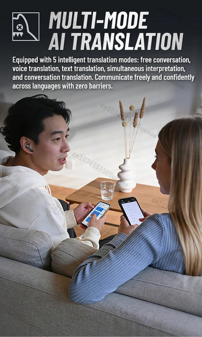 Zombies Cat Real Time Ai Translator Headphone Alloy Mecha Bluetooth 6.0 Earphone Immersive Stereo TWS Wireless Earbuds with APP