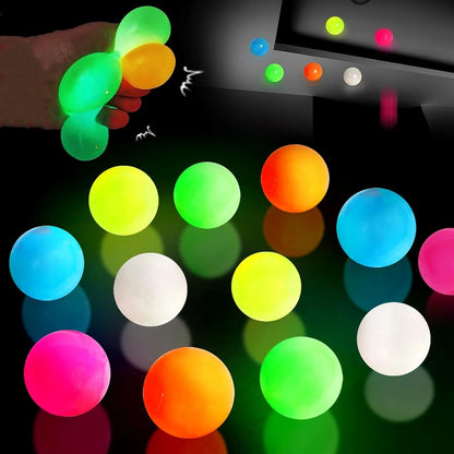 5/10Pcs Glow in The Dark Sticky Balls - Squishy Stress Relief Toys, Fun Fidget Toys Sensory Decompression Toys for Kids & Adults