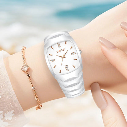 LIGE New Ladies Waterproof Watch Luxury Ceramic Braceletz Women Watches Creative Fashion Original Elegant Quartz Wristwatch Gift