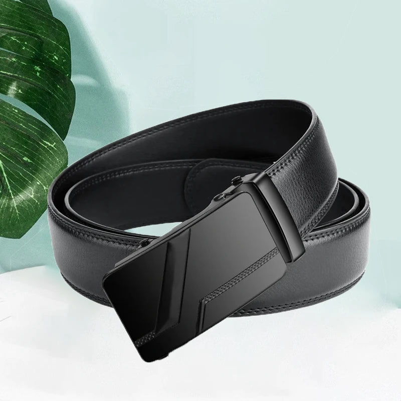 New Men's Belt PU Leather Belt Business High Quality Fashion Male Belt Automatic Buckle Belt for Popular