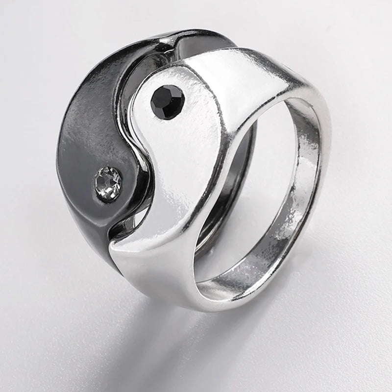 Couple Bracelets Rings Yin Yang Tai Chi Alloy Pendant Adjustable Braid Chain Necklace Matching Lover Bracelet Necklace Earring