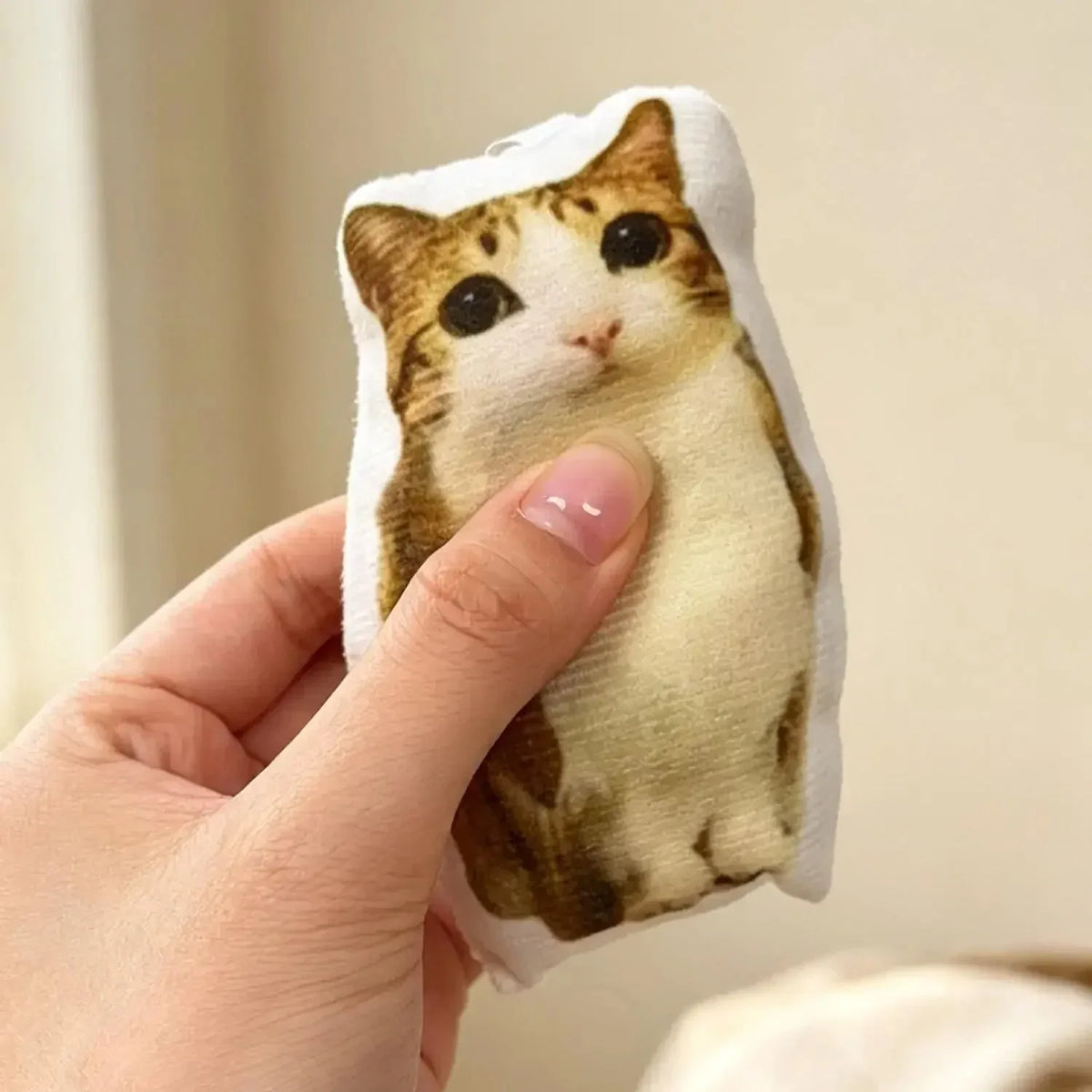 Creative Meowl OMG Cute Cat Plush Keychain Plush Charm with Sound Squeeze Toy Funny Bag Pendant Charm Gift Cute Fidget Toy