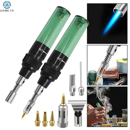 Portable Soldering Iron Kit 1300 Celsius Welding Pen Burner Blow Torch Gas Soldering Iron Cordless Butane Tip Tool