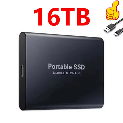 Genuine Portable SSD 1TB High Speed External Hard Drive 2TB/4TB USB 3.2 Hard Disk 16TB Mass Solid State Drive for Laptop/PC/MAC