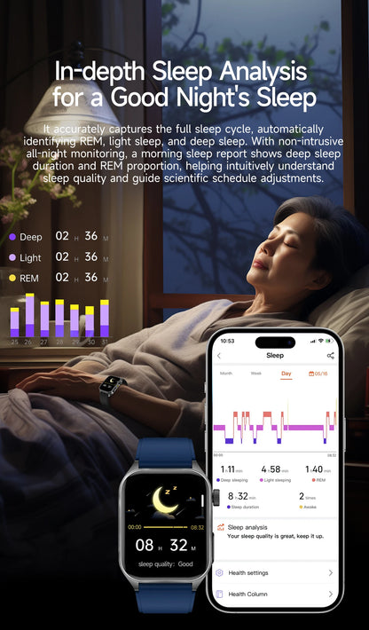 GUHUAVMI New Laser Therapy ECG+PPG Smart Watch Health Monitor Blood Lipids Uric Acid Heart Rate Tracking Monitoring Smartwatches