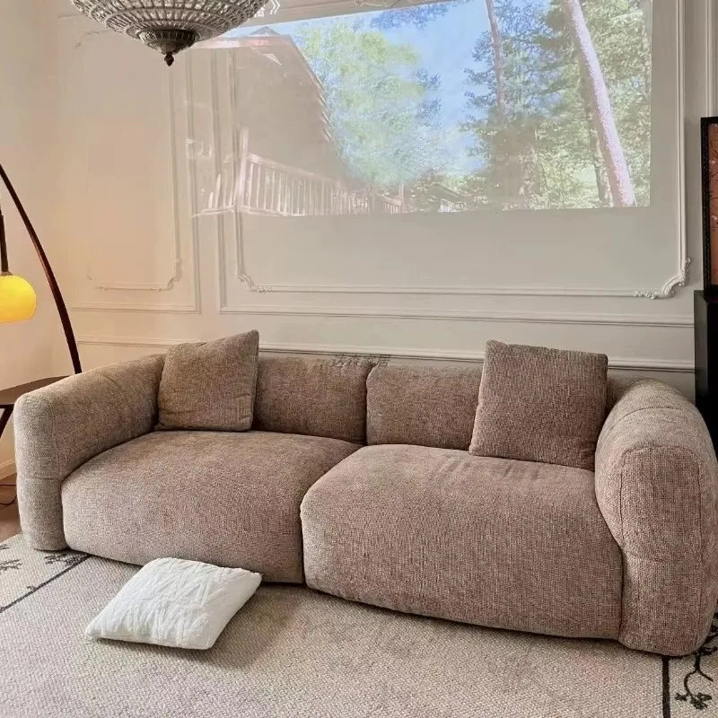 Homestay compressed fabric sofa, small apartment removable and washable large white sofa bed customized multi-function
