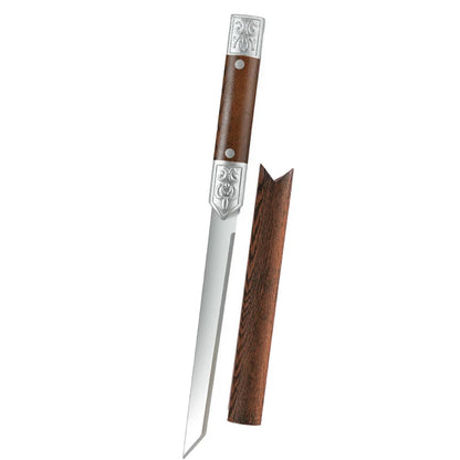 High-hardness stainless steel kitchen knife, professional fruit knife with leather sheath, ideal for cutting meat and cooking