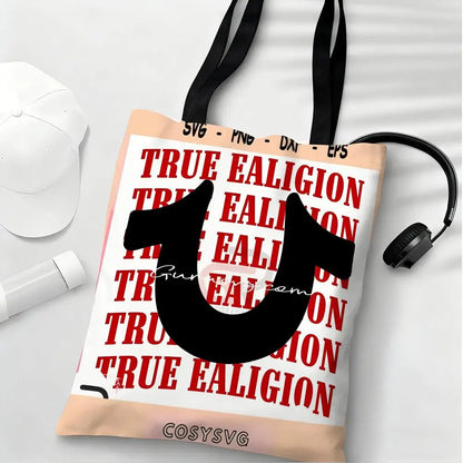 True Religion Storage Bags Lightweight Eco Friendly Fashionable Multi Purpose Large Capacity Canvas Shoulder Tote