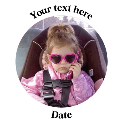 Custom Photo Stickers Personalized Waterproof Round Text Labels Custom Image Birthday Party Gift Wrapping Decor DIY Souvenir Kit