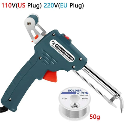 60W DIY electric soldering iron tin gun portable soldering gun maintenance power tool automatic tin feeding US/Eu Plug