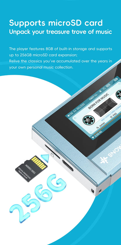 SnowSky/FiiO Echo Mini HiFi Bluetooth MP3 Pure Music Player, 15 godzin odtwarzania, wyjście słuchawkowe 3,5 mm/4,4 mm